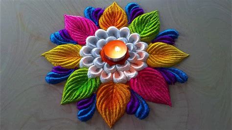 very easy and simple navratri and Dussehra rangoli /diwali rangoli ...