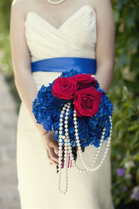 A Red, White and Blue Wedding Bouquet