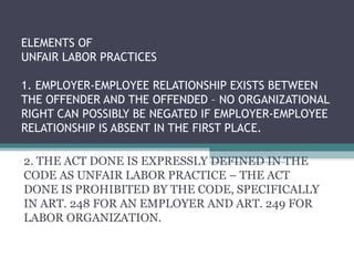 Unfair Labor Practices | PPT