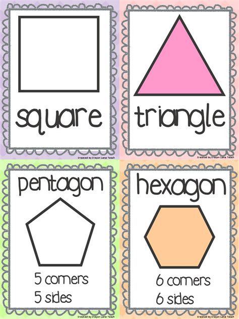 Printable Pastel Shapes Posters Nursery Print Educational Print