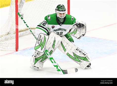 North Dakota Fighting Hawks Goalie Jakob Hellsten Prepares To