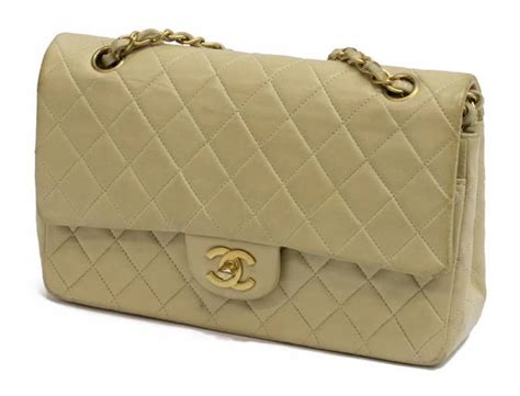 Chanel Beige Quilted Leather Flap Shoulder Bag