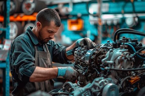 Premium Photo Man Repairing Car Engine In Garage