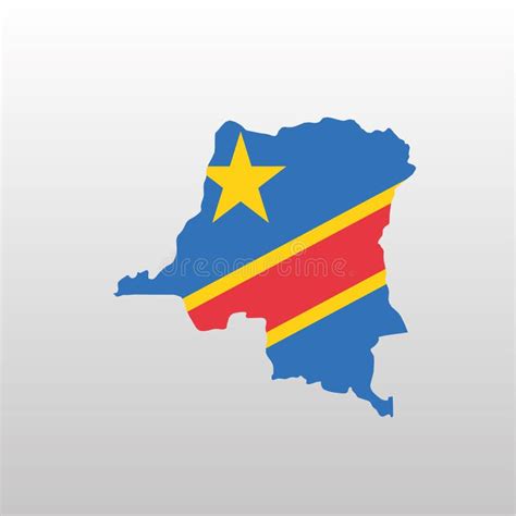 República Democrática Del Congo Sólido Contorno Negro Mapa De Frontera