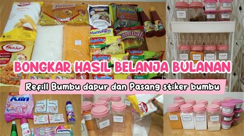 Bongkar Hasil Belanja Bulanan Mei Refiil Bumbu Dapur Dan Pasang