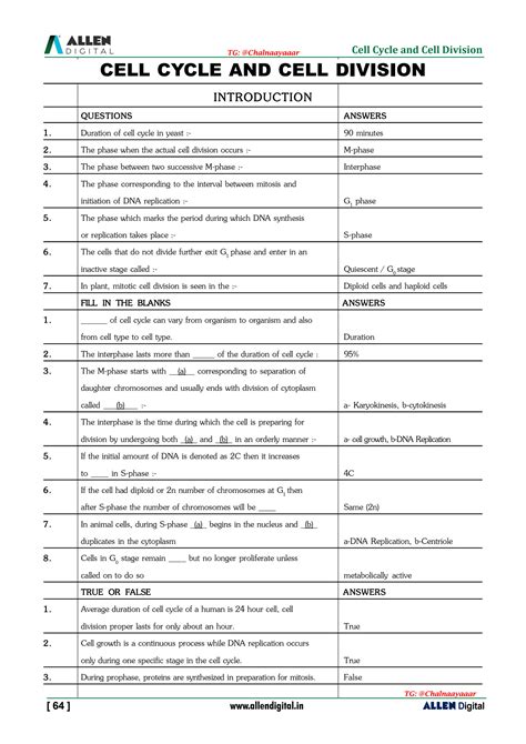 Solution Cell Cycle Cell Division Studypool