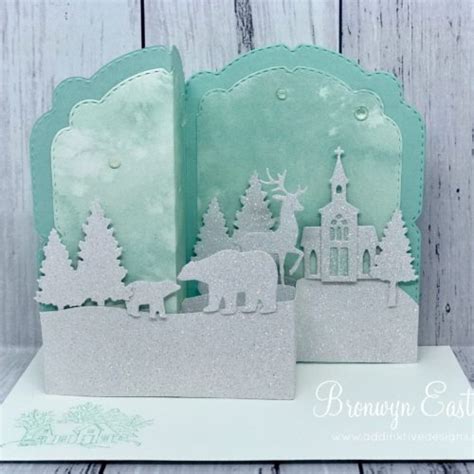 Snow Globe Scenes Celebration Labels Double Z Fold Box Card