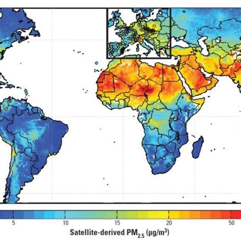 Global Satellite Derived Pm2 5 Averaged Over 2001 2006 White Space Download Scientific Diagram