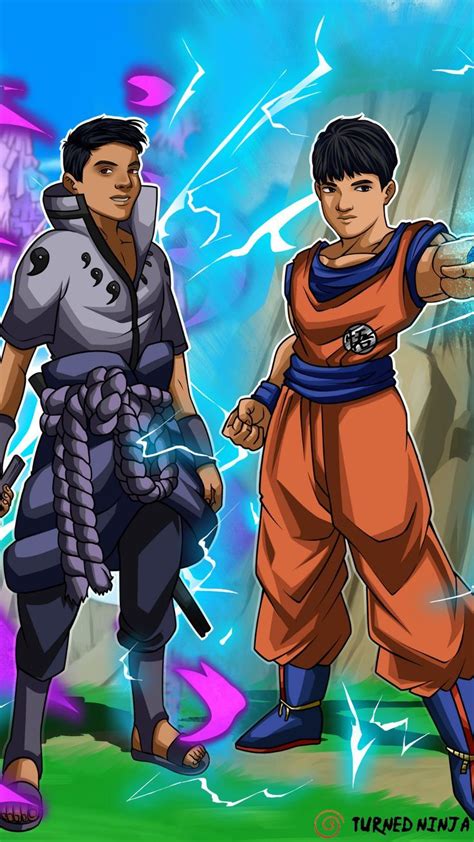 Custom Drawing The Strongest Char Goku And Sasuke From Naruto And