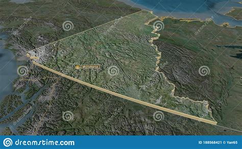 Yukon Canada Extruded With Capital Satellite Stock Illustration