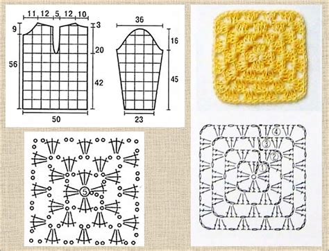 Вязание крючком бабушкин квадрат в квадрате схемы и модели фото PwCalc ru