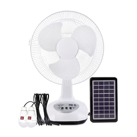 12 Inch Rechargeable Solar Table Fan Set