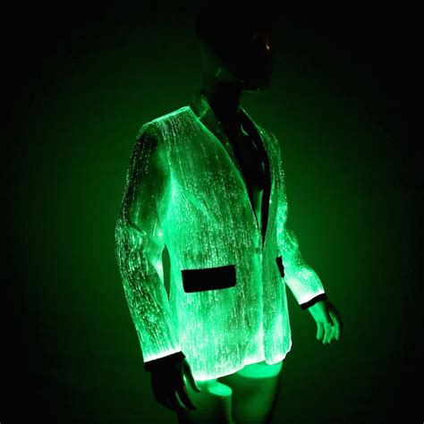 Fiber Optic Clothing Led Light Up Jacket For Men Burning Man Etsy