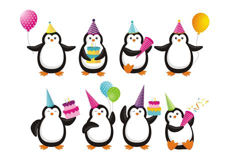 Birthday Penguin Cartoon Graphic By Edywiyonopp Creative Fabrica