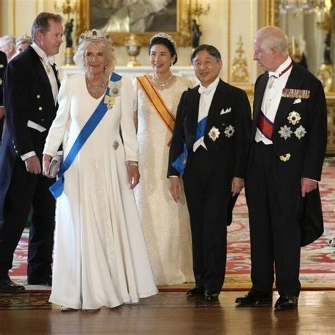 Los Reyes Carlos y Camilla y Naruhito y Masako de Japón en la cena de