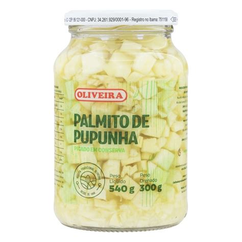 Palmito Pupunha Em Conserva Picado Oliveira Vidro 300g Mikami