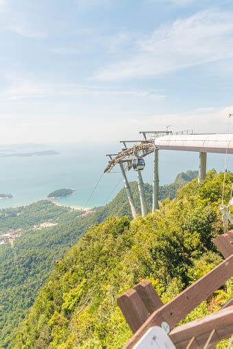 view  cable car  sky bridge  langkawi malaysia stock photo
