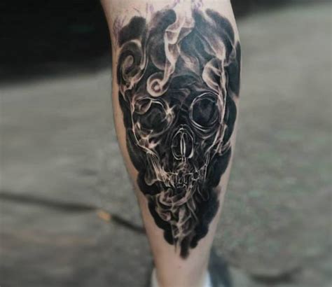 Smoke Skull tattoo by Denis Sivak | Post 14421