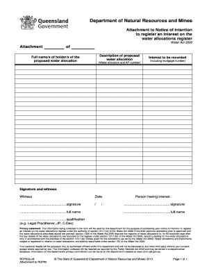 Fillable Online Attachment To Notice Of Intention To Register An