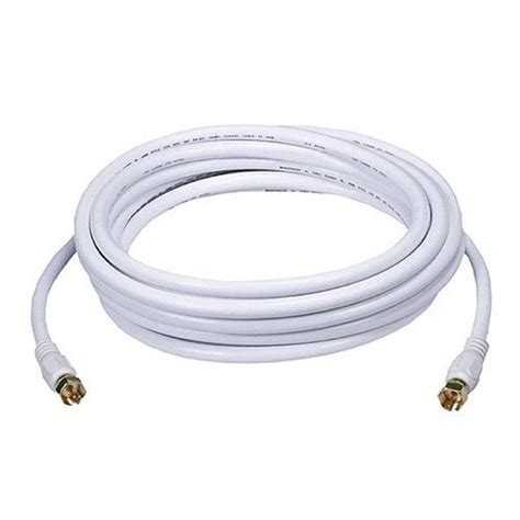 Eagle 12 Ft Rg6 Coaxial Cable White With Gold F Connector Each End 75 Ohm 3 Ghz 18 Awg Coax Cable Di