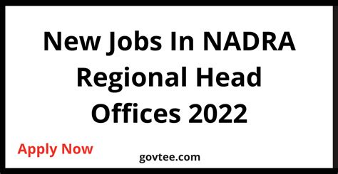 New Jobs In Nadra Regional Head Offices 2022