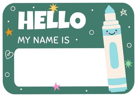 Customize and download this Cute School Supplies Name Label template