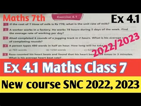 Unit 4 Exercise 4 1 Class 7 Maths New Course 2022 Chapter 4 Ex 4 1