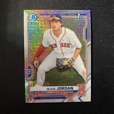 2021 BOWMAN CHROME MEGA BOX BLAZE JORDAN MOJO REFRACTOR 1ST BOSTON RED