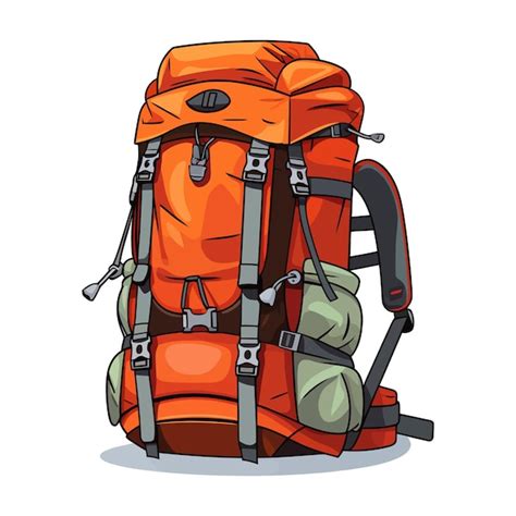 Premium Vector | Hiking backpack image Cute camping backpack image isolated