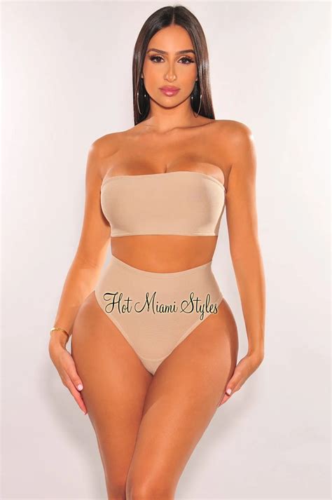 2023 Best Selling Nude Bandage Bandeau Panty Two Piece Undergarment Set