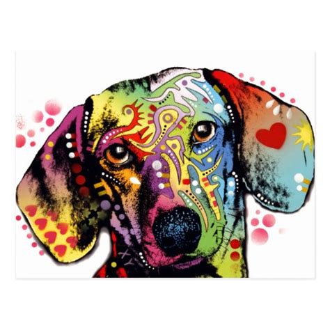 Colorful Dachshund Art Postcard Zazzle