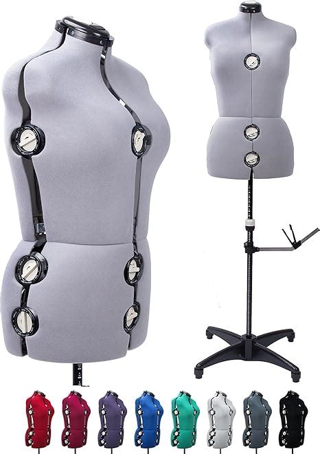 BHD BEAUTY Gray 13 Dials Female Fabric Adjustable Mannequin Dress Form