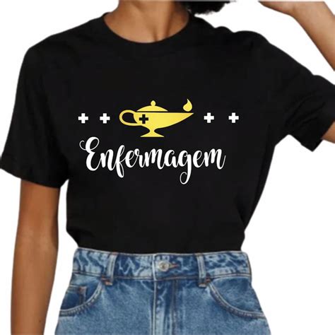 Camiseta Preta Enfermagem Elo7 Produtos Especiais