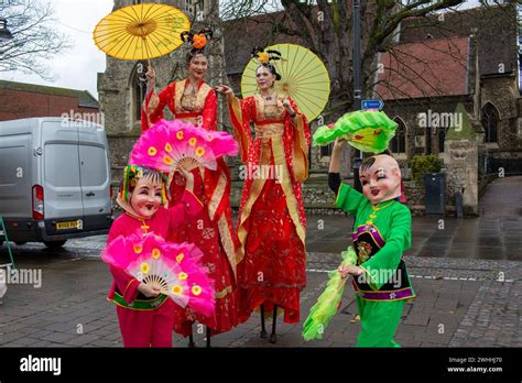 Romford Gro Britannien Februar Romford Feiert Das Chinesische