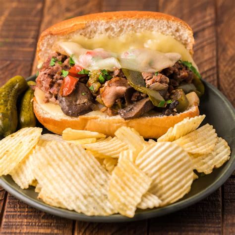 Easy Slow Cooker Bacon Philly Cheese Steak Sandwiches Kitchen Divas