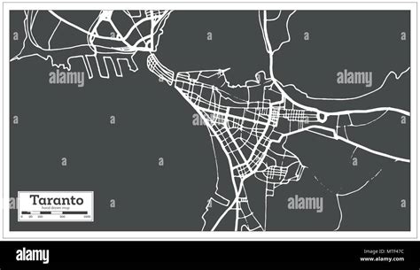 Taranto Italy City Map In Retro Style Outline Map Vector Illustration