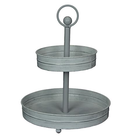 Tiered Galvanized Metal Tray From