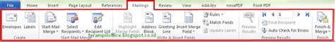 Tab Mailings Pada Microsoft Word 2010 Terampil Office