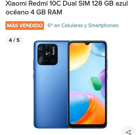 Mercado Libre Celular Xiaomi Redmi 10C Dual SIM 128 GB azul océano 4