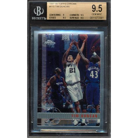 Tim Duncan Topps Chrome Rc Bgs Pristine Auction