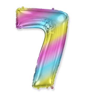 Palloncino Mylar Numero 7 Arcobaleno 40 Inch 101 Cm Idea Palloncini