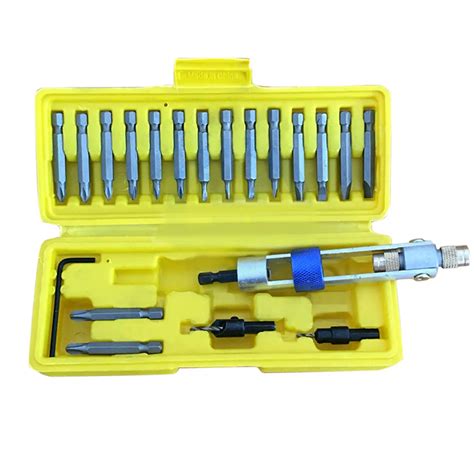 Multi 20pcs HSS Countersink Drill Bit Driver Multi Screwdriver Swivel ...