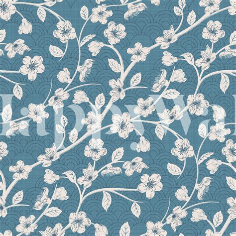 Cherry Blossoms Blue Wallpaper