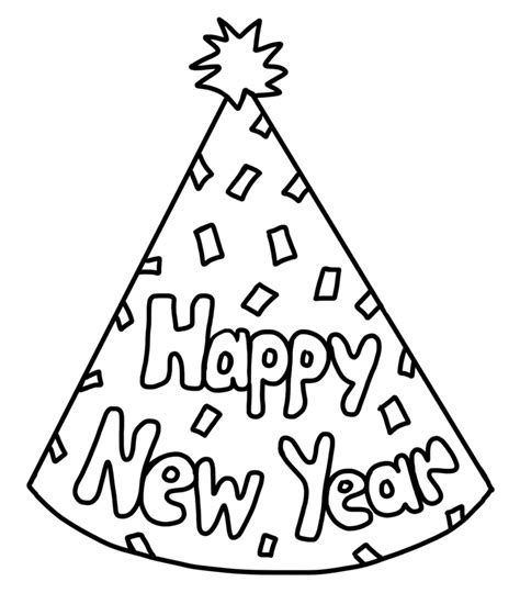 Happy New Year Party Hat Printable - NewFreePrintable.net