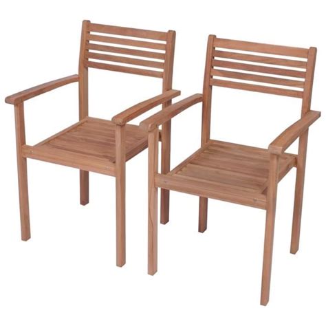 Lex Chaises De Jardin Pcs Avec Coussins Beige Bois De Teck Massif