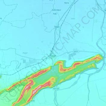 Rajgir topographic map, elevation, terrain