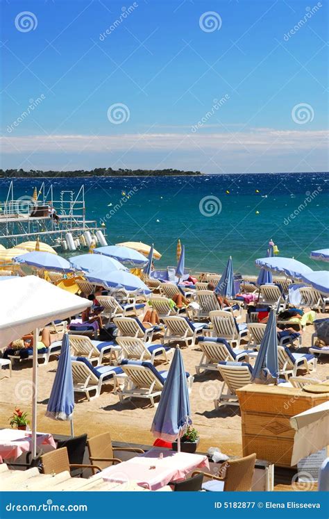 Beach in Cannes, France stock image. Image of destinations - 5182877