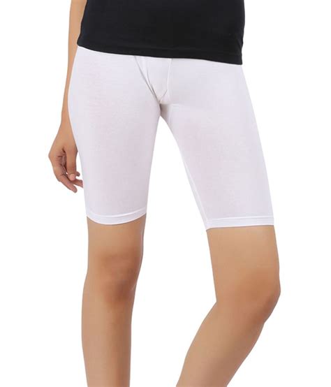 Buy Rham Gold White Cotton Lycra Shorts Online At Best Prices In India Snapdeal