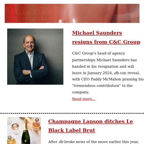 Saunders Resigns From C C Group Lanson Ditches Le Black Label Brut