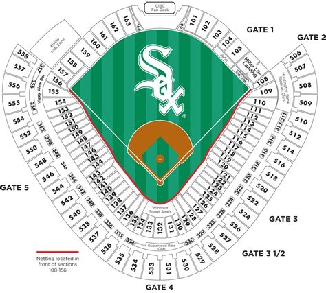 Seat Map Rate Field Chicago White Sox